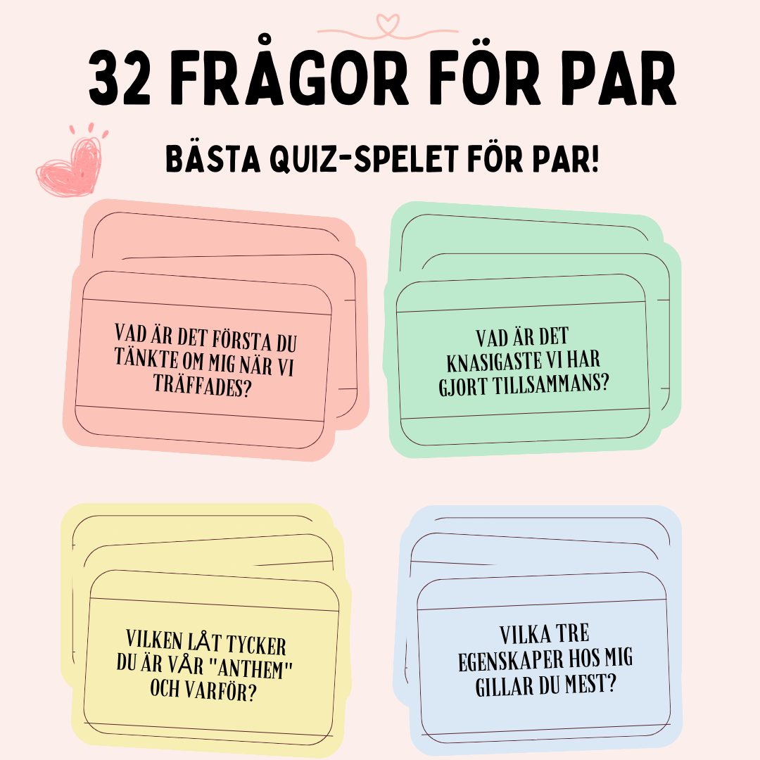 Quiz-spel för par - 32 frågor