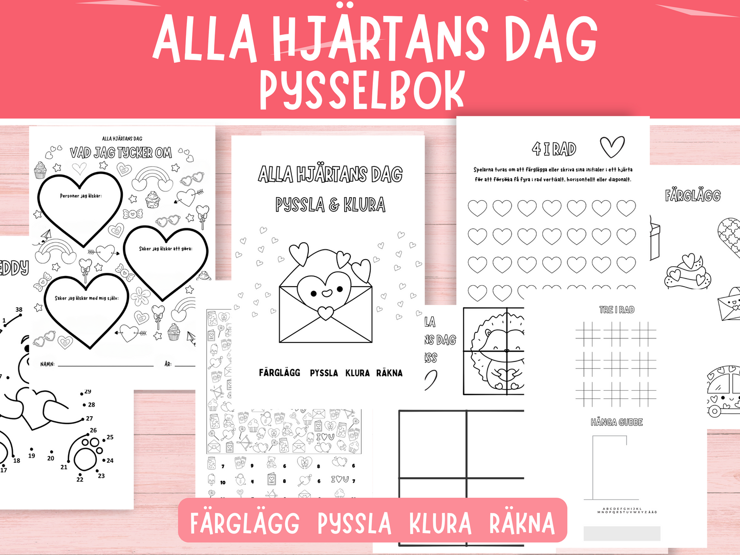 Alla Hjärtans Dag Aktivitetsbok