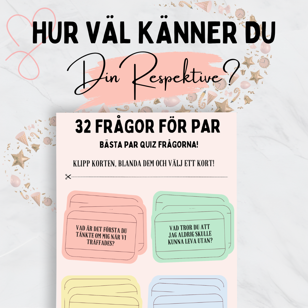 Quiz-spel för par - 32 frågor